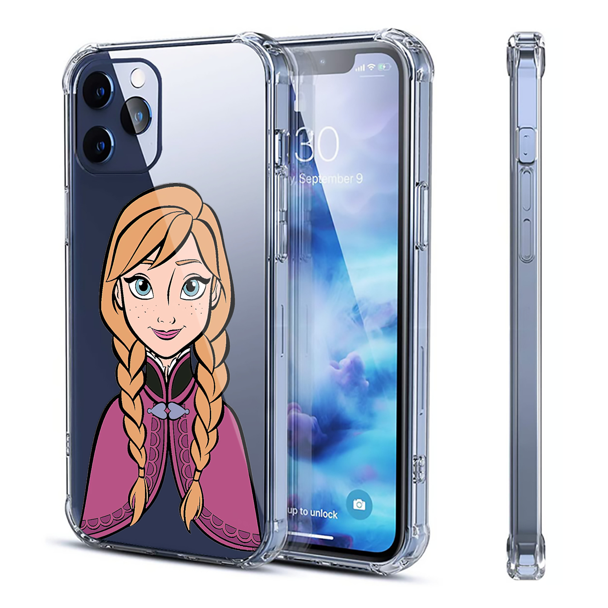 （画像用） アナと雪の女王 アンナ エルサ Frozen Anna Elsa 【iPhone 12シリーズ対応】透明スマホケース（クリアソフトケース）